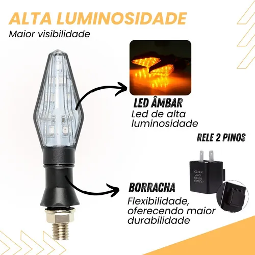 Kit 4 Piscas Seta Moto Z300 Cb Ninja 250r 300r 39