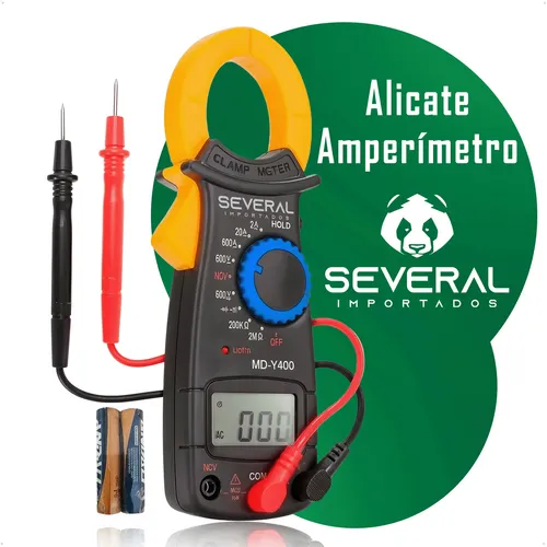 Alicate Amperímetro Digital Medidor Profissional De Corrente Tensão Resistência E Continuidade Several Importados