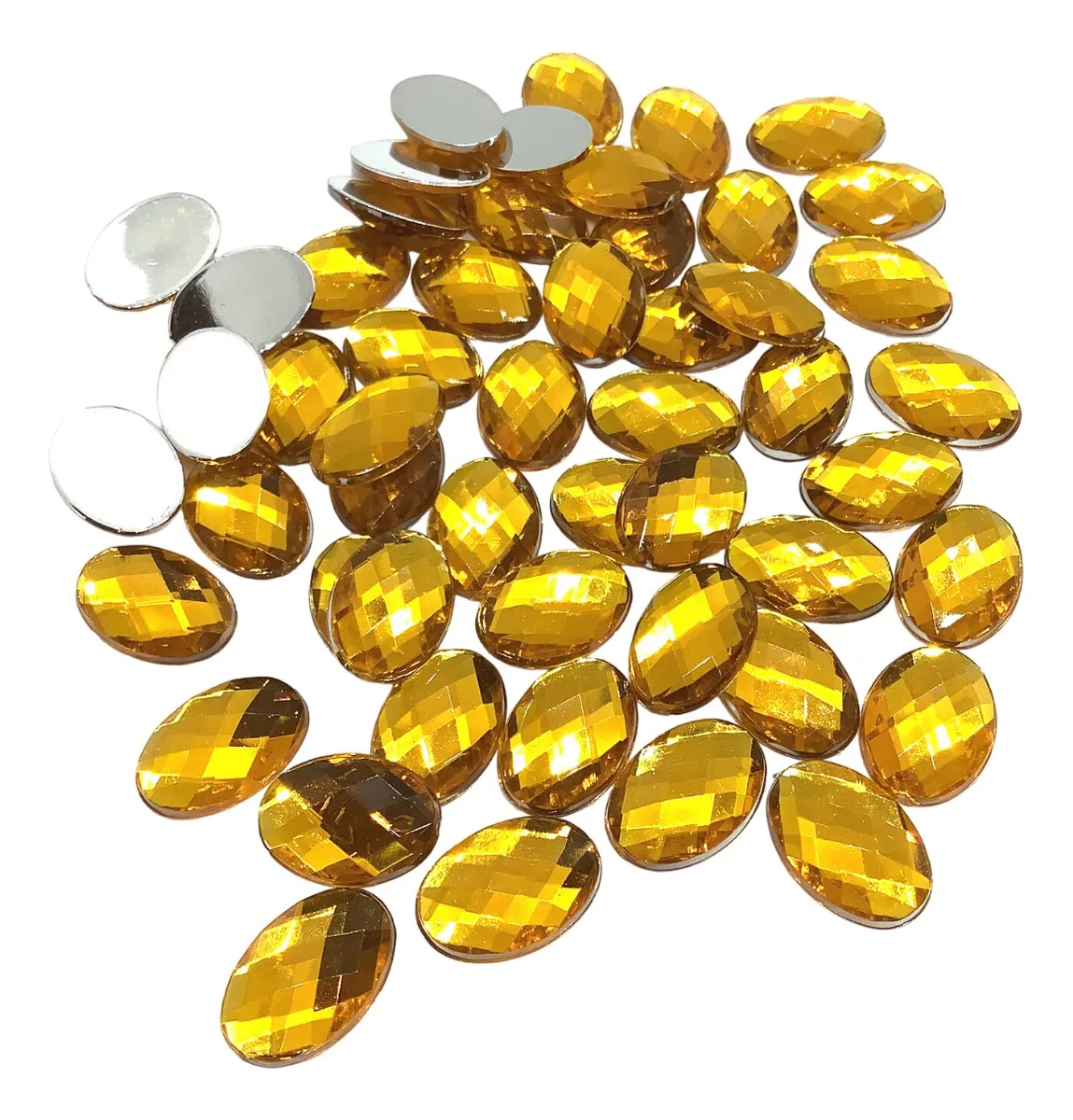 5 Pacotes Chaton Oval 13x18mm Com 50 Unidades Cada