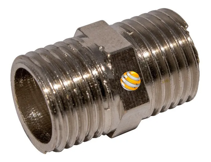 10 Niple Macho X Macho Rosca 1/4 Bsp - Latão / Ar Comprimido