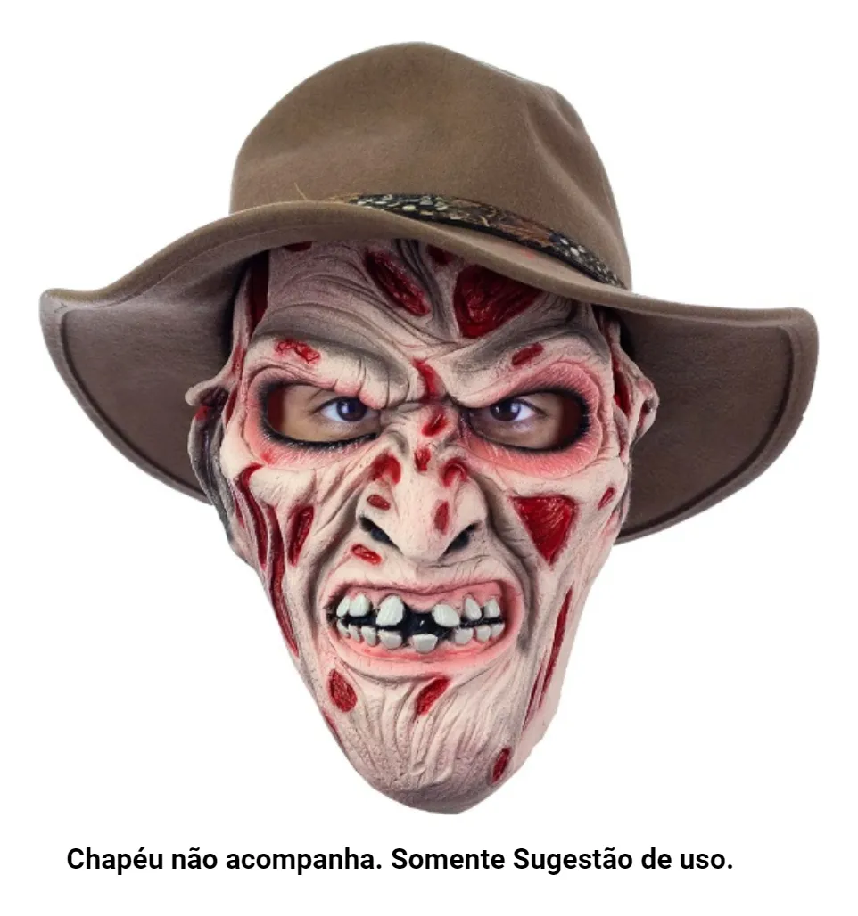 Máscara Assassino Freddy Krueger - Terror / Halloween