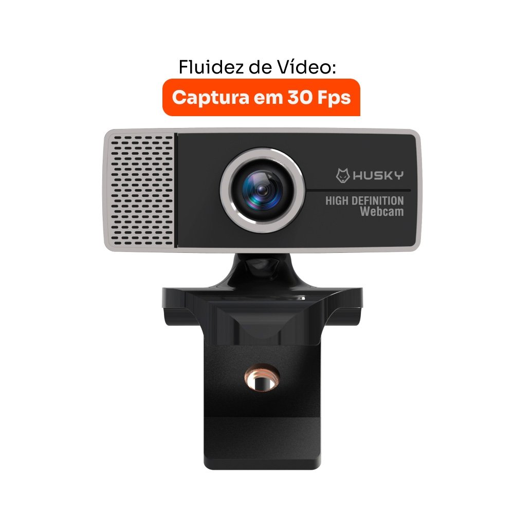 Webcam Husky Focus HD 720p, 30fps, Microfone Integrado, USB - HWE100