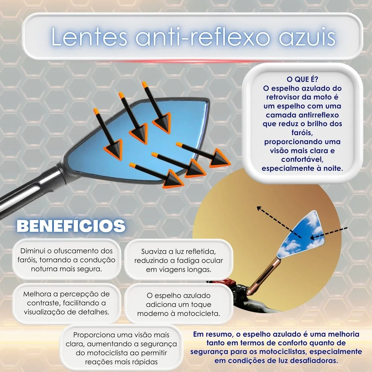 Kit Retrovisor Esportivo Aluminio Preta Moto Fazer Ys 250