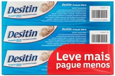 Desitin Creme Preventivo De Assaduras Proteção Diária Creamy, Kit com 3 Unidades de 113g