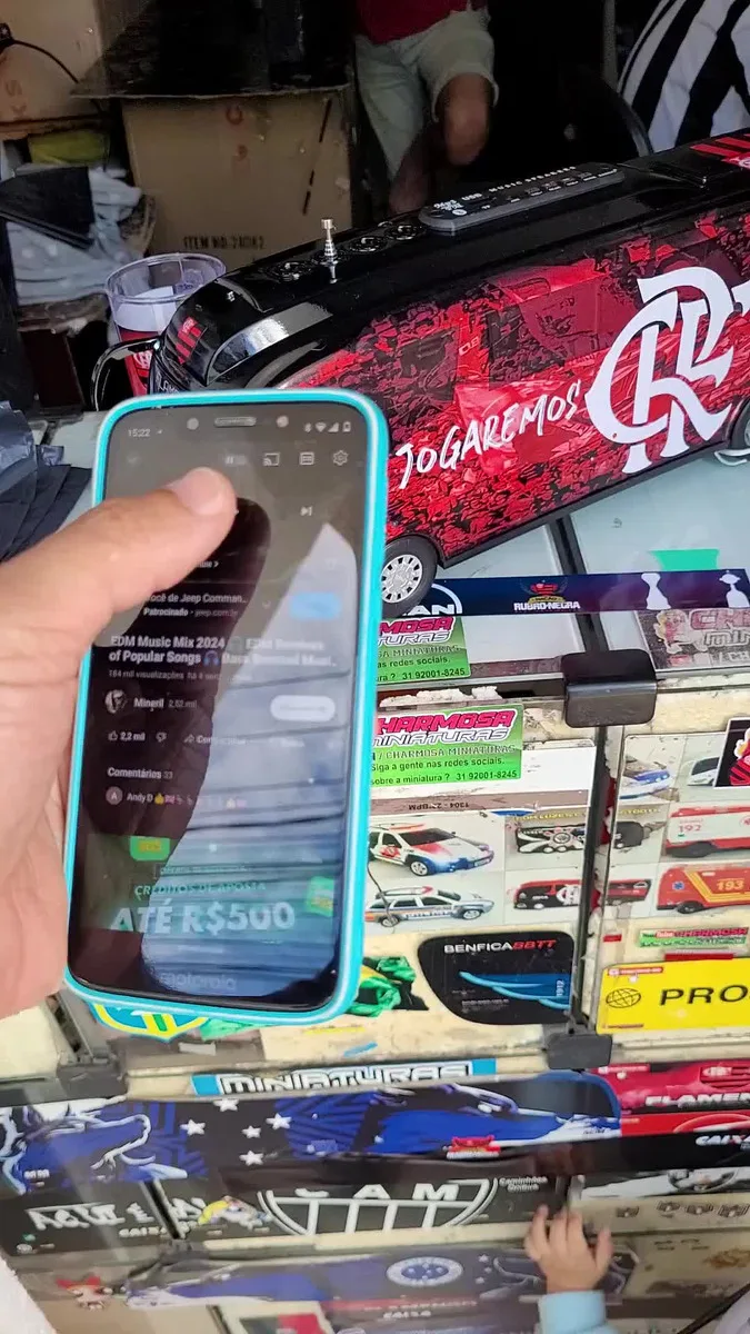 Miniatura Onibus Flamengo Luzes Mp3 Som Bluetooth Usb Fm