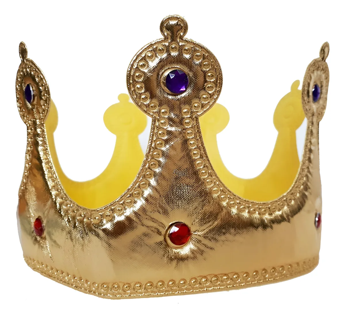 Coroa Rei Tecido 60x12 Cm Com Velcro Cor Dourado Fantasia