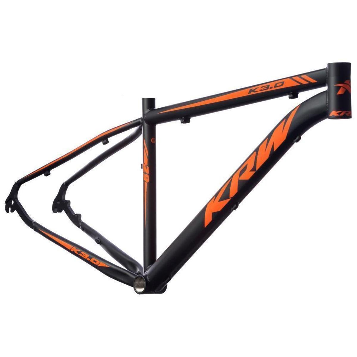 Bicicleta aro 29 KRW Alumínio 24 Vel Marchas Freio a Disco Suspensão dianteira Mountain Bike X32 - Preto+Laranja