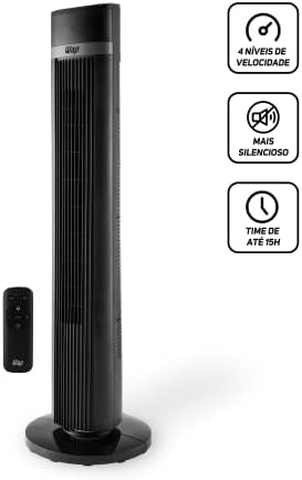 WAP Ventilador de Torre AIR SILENCE com 4 Ní­veis de Velocidade, Time de até 15 Horas e Desligamento Automático 127V