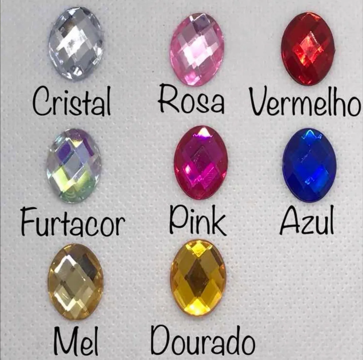 5 Pacotes Chaton Oval 13x18mm Com 50 Unidades Cada