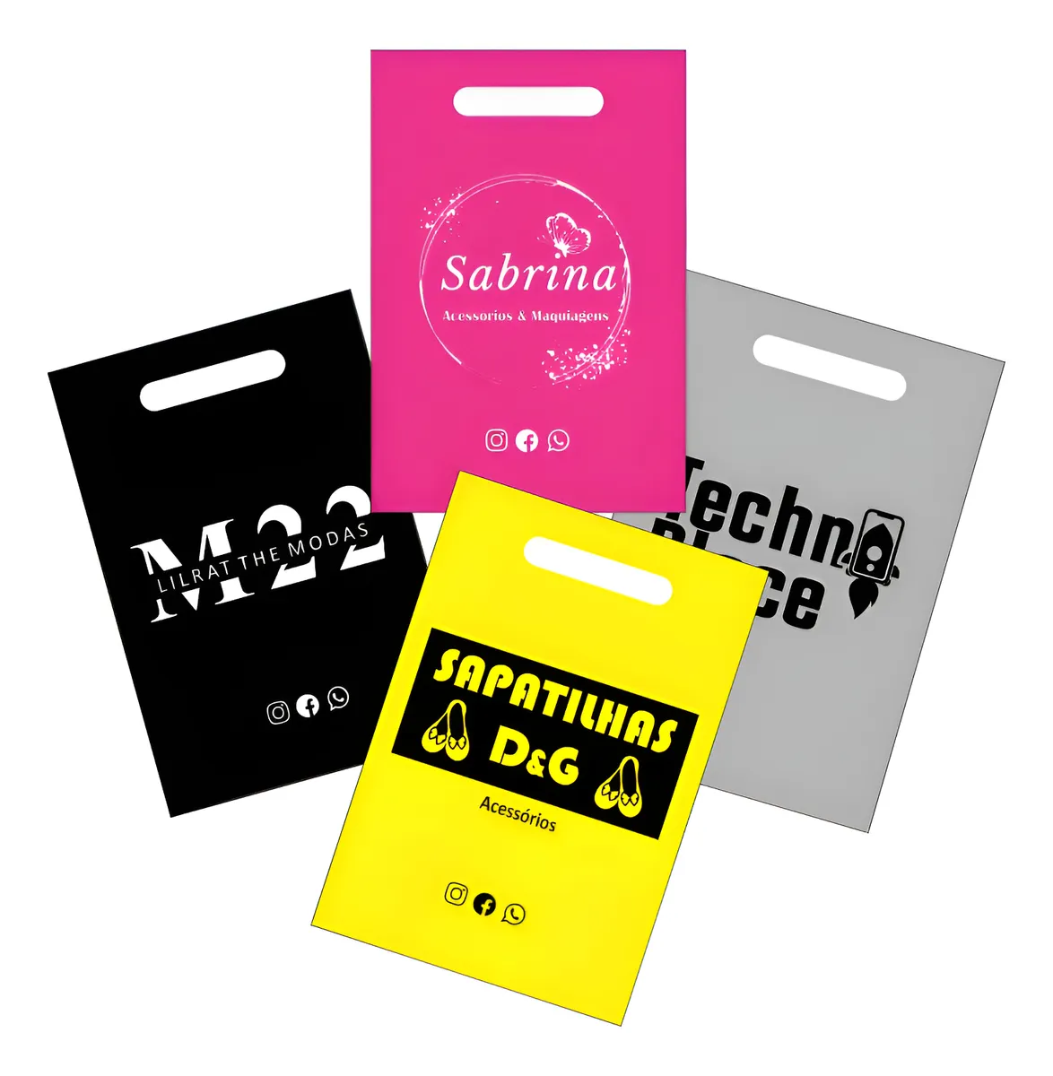 1000 Sacolas Personalizadas 15x20 P/biju,óticas,cosméticos