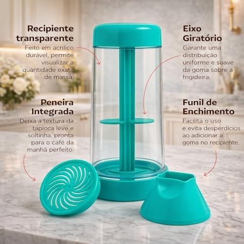 Tapioqueira Polvilhador para Tapioca – Peneira Manual para Farinha e Goma – Ideal para Tapioca, Panquecas e Receitas Saudáveis – Fácil de Usar e Limpar