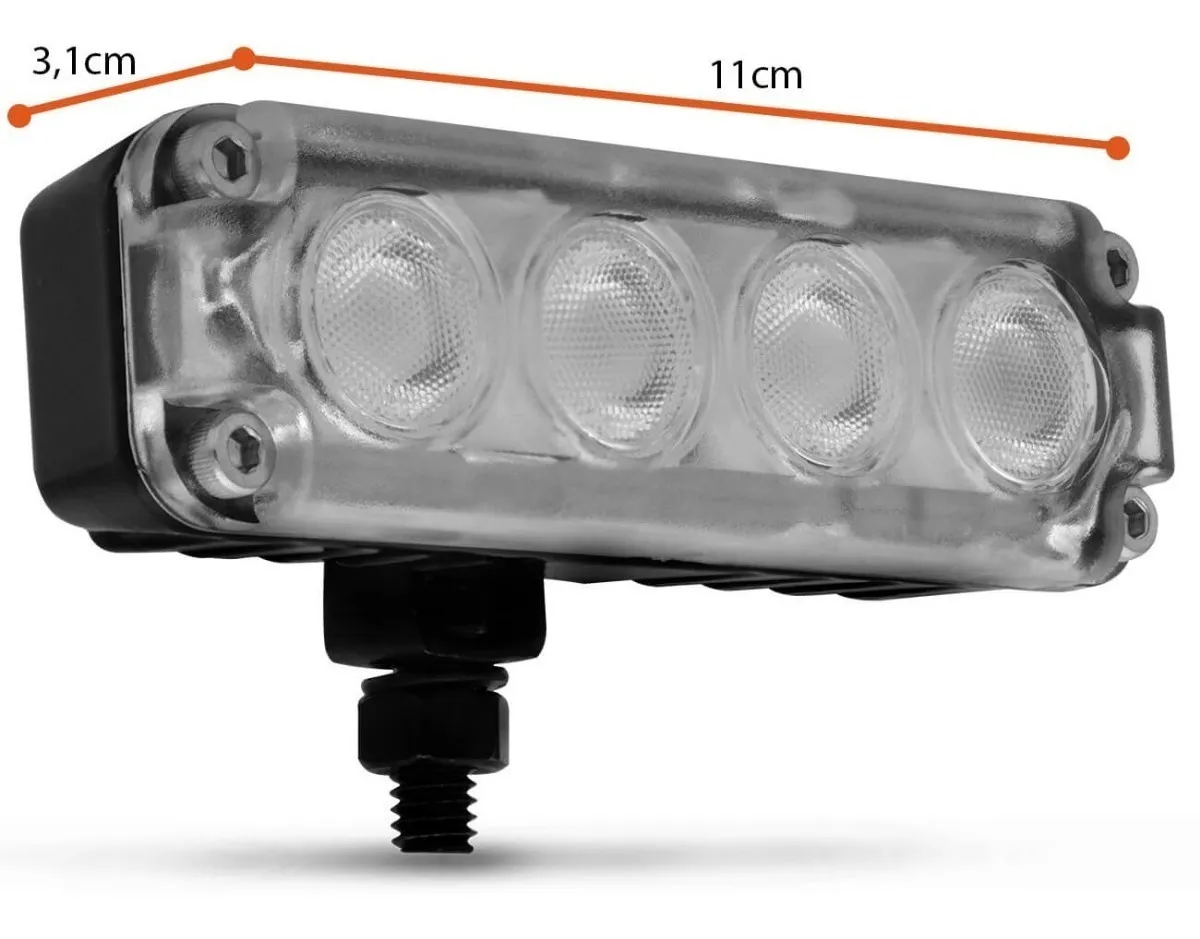 01 Farol  Strobo Power Led Aluminio 4w Amarelo Unitário