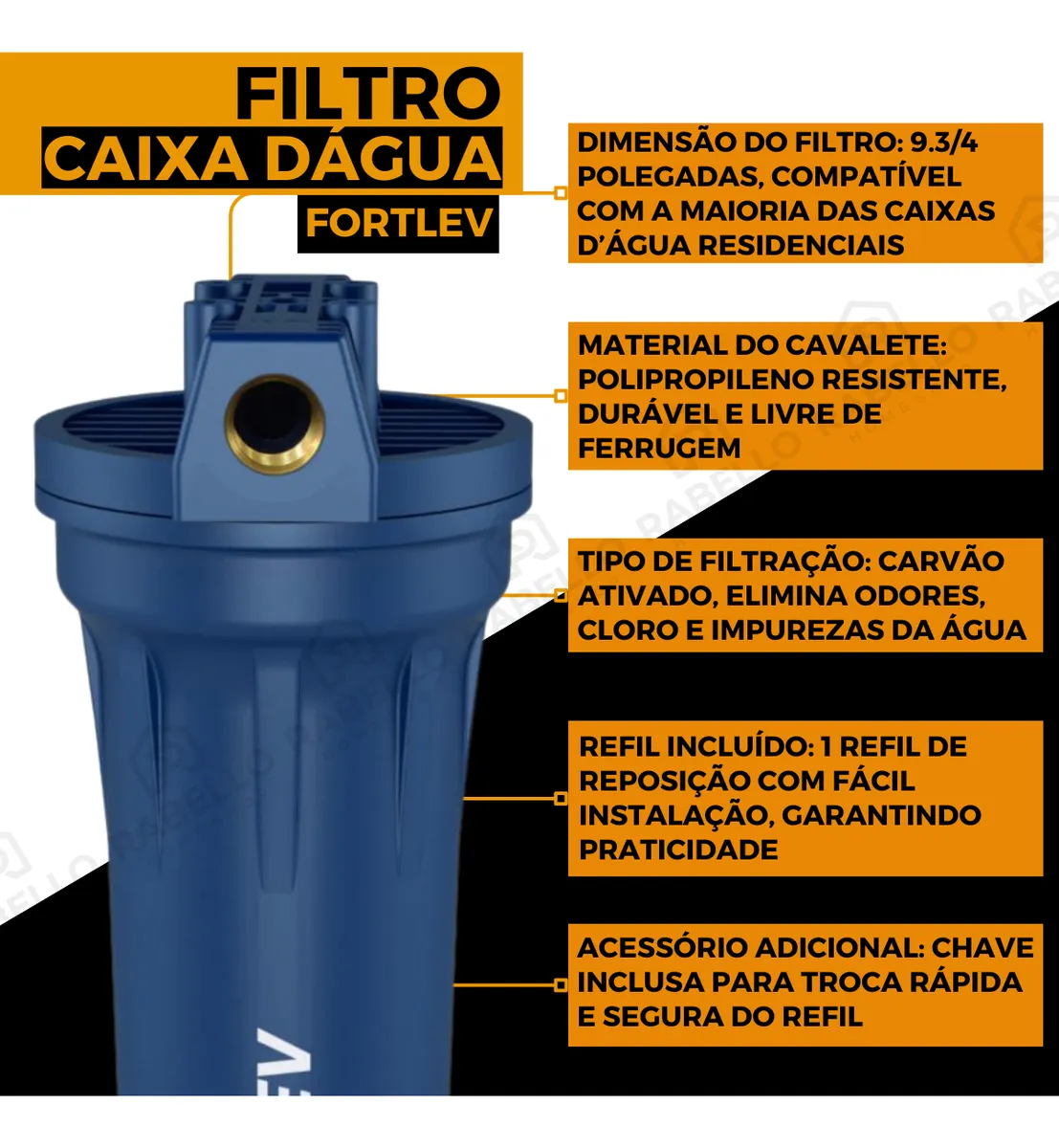 Filtro Limpa Caixa Dágua Cavalete Fortlev Filter Flux