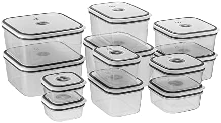 Electrolux Kit 12 Potes Herméticos de Plástico Retangulares, Multiuso, Vedação Silicone, BPA Free, Porta Mantimentos