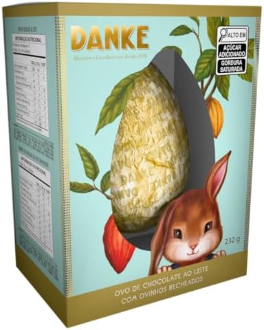 Ovo de Páscoa de Chocolate ao Leite com Ovinhos Recheados Danke Caixa 232g
