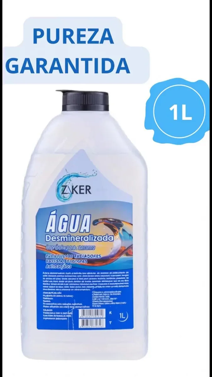 Água Desmineralizada Zaker 5L Para Radiador e Bateria Automotiva