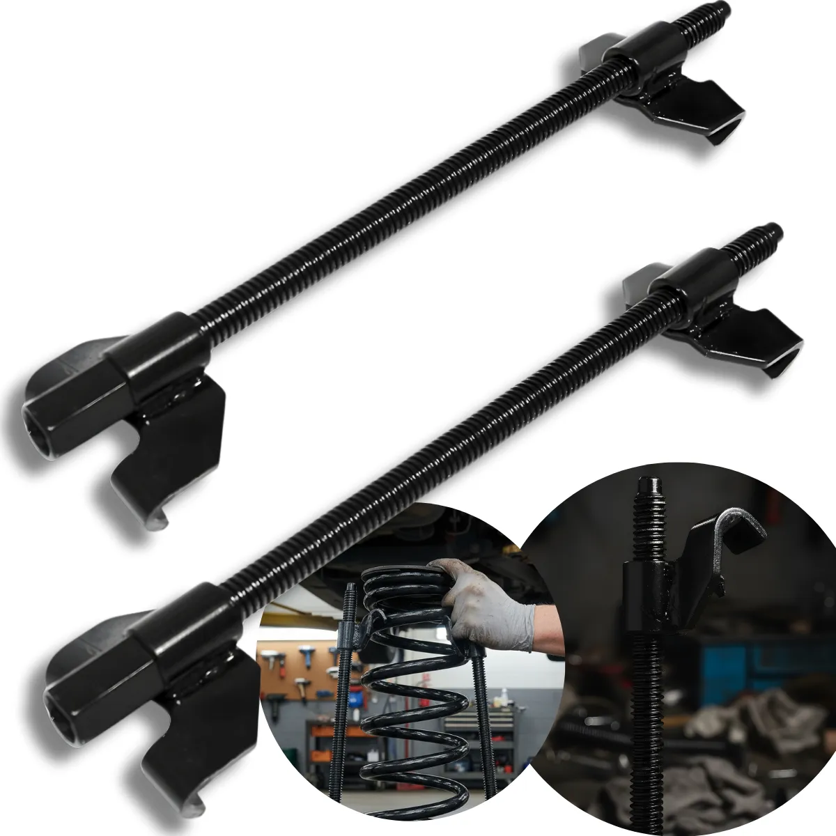 Encolhedor De Molas Suspensão Reforçado Rosca Quadrada Preto