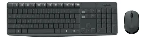 Kit de teclado e mouse sem fio Logitech MK235 teclado grafite e mouse preto