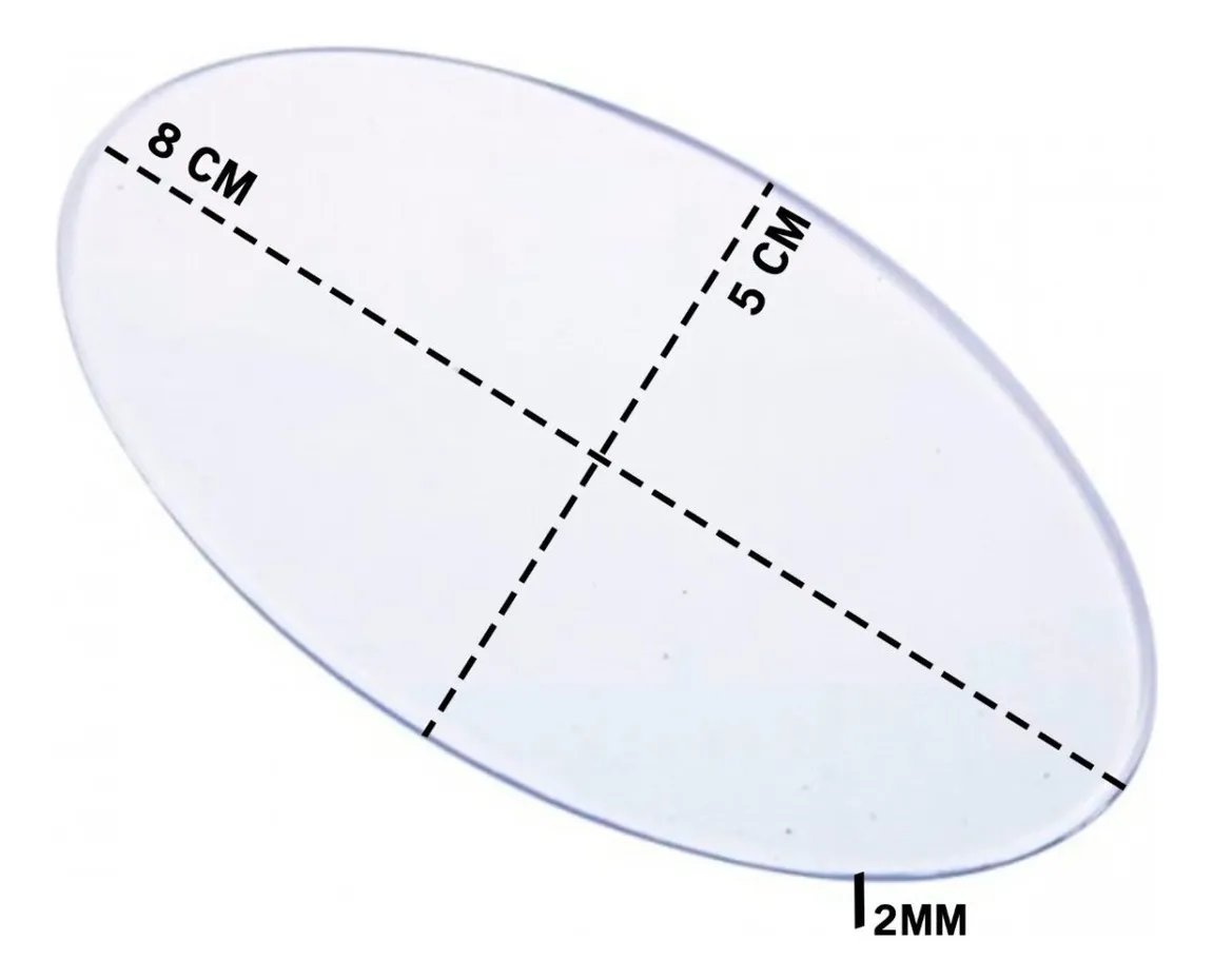 Base Acrílica Oval 8x5 Transp 200 Peças Artesanato Biscuit