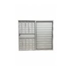 Veneziana 3 Folhas Aluminio Branco Com Grade 1,00x1,00