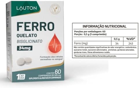 Ferro Quelato 34mg (Clinical Series) 60 Cps - Lauton