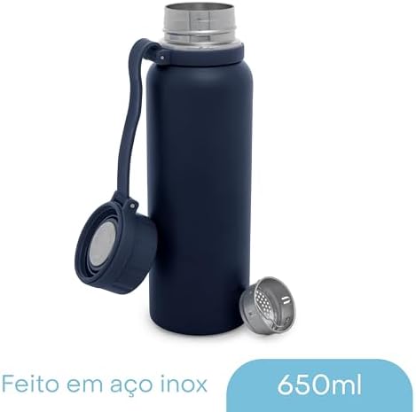 LYOR - Garrafa Térmica de Aço Inox Explorer Azul 650ml