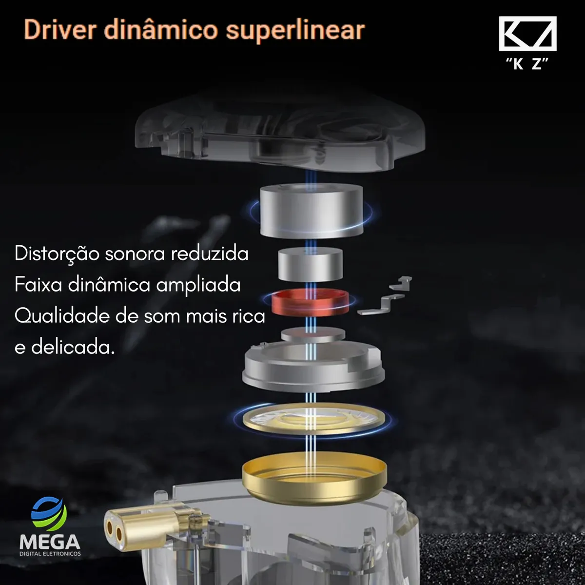 Fone De Ouvido Kz Edx Pro X Preto Com Microfone