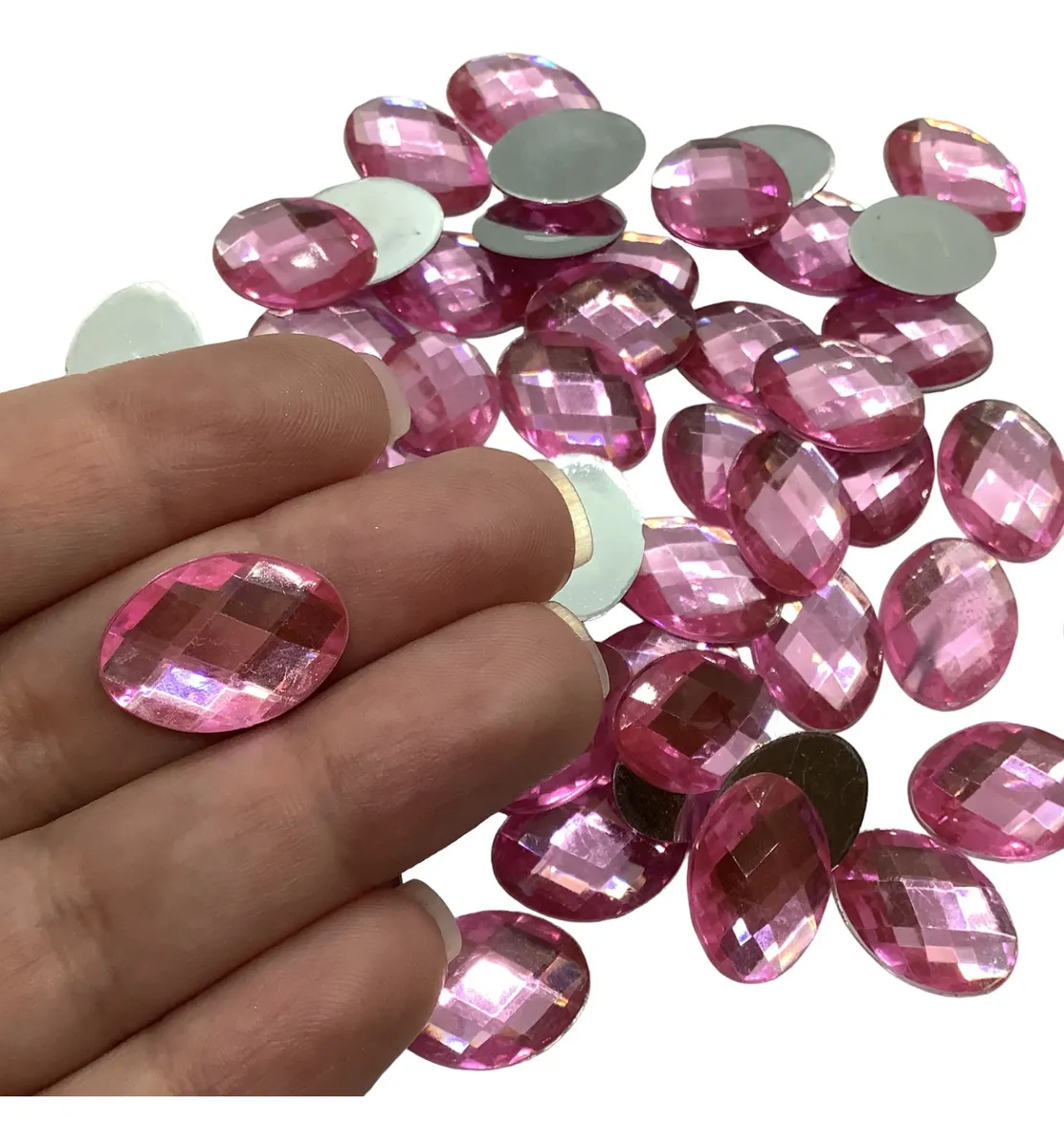 5 Pacotes Chaton Oval 13x18mm Com 50 Unidades Cada