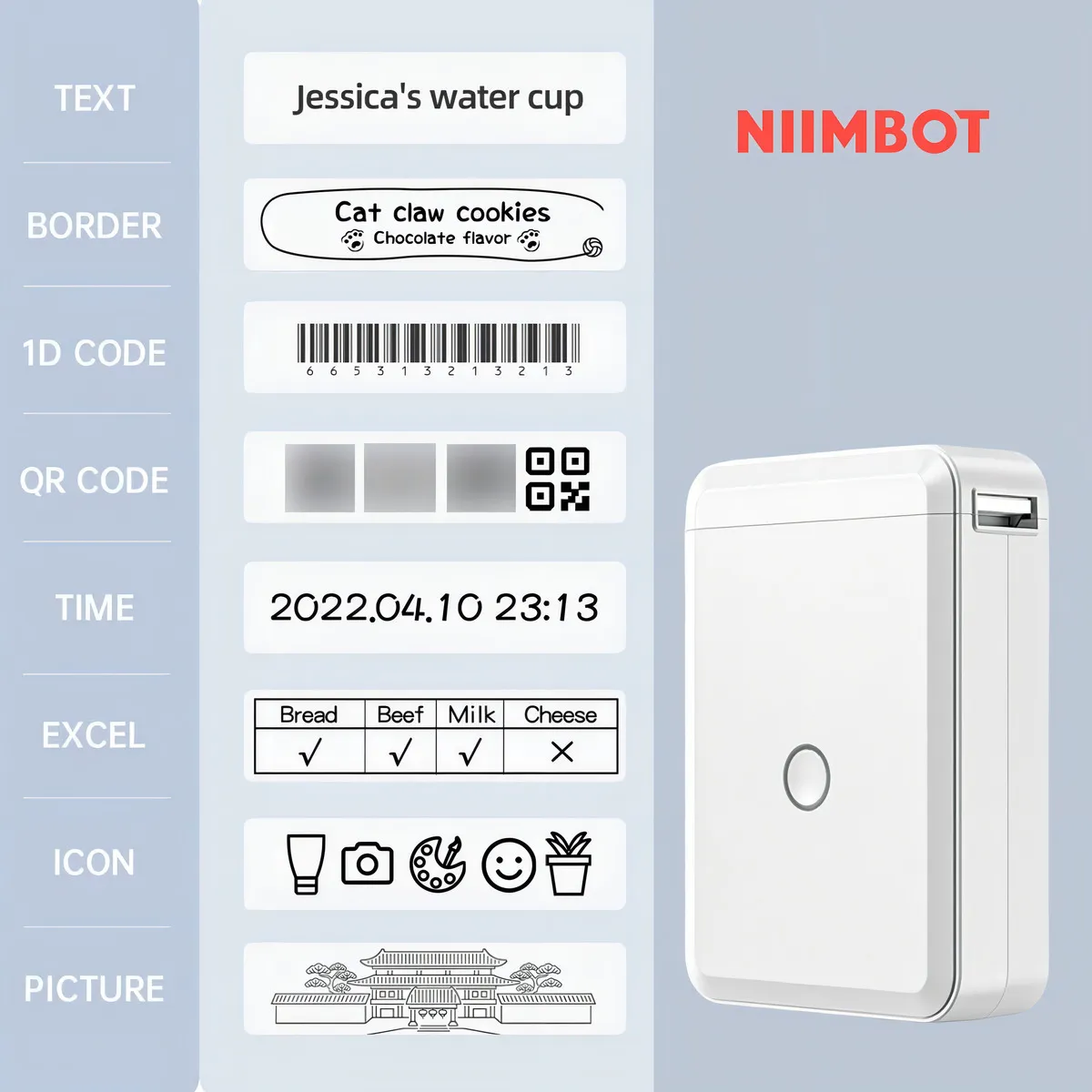 Impressora De Etiqueta Portátil Niimbot D110 Mini
