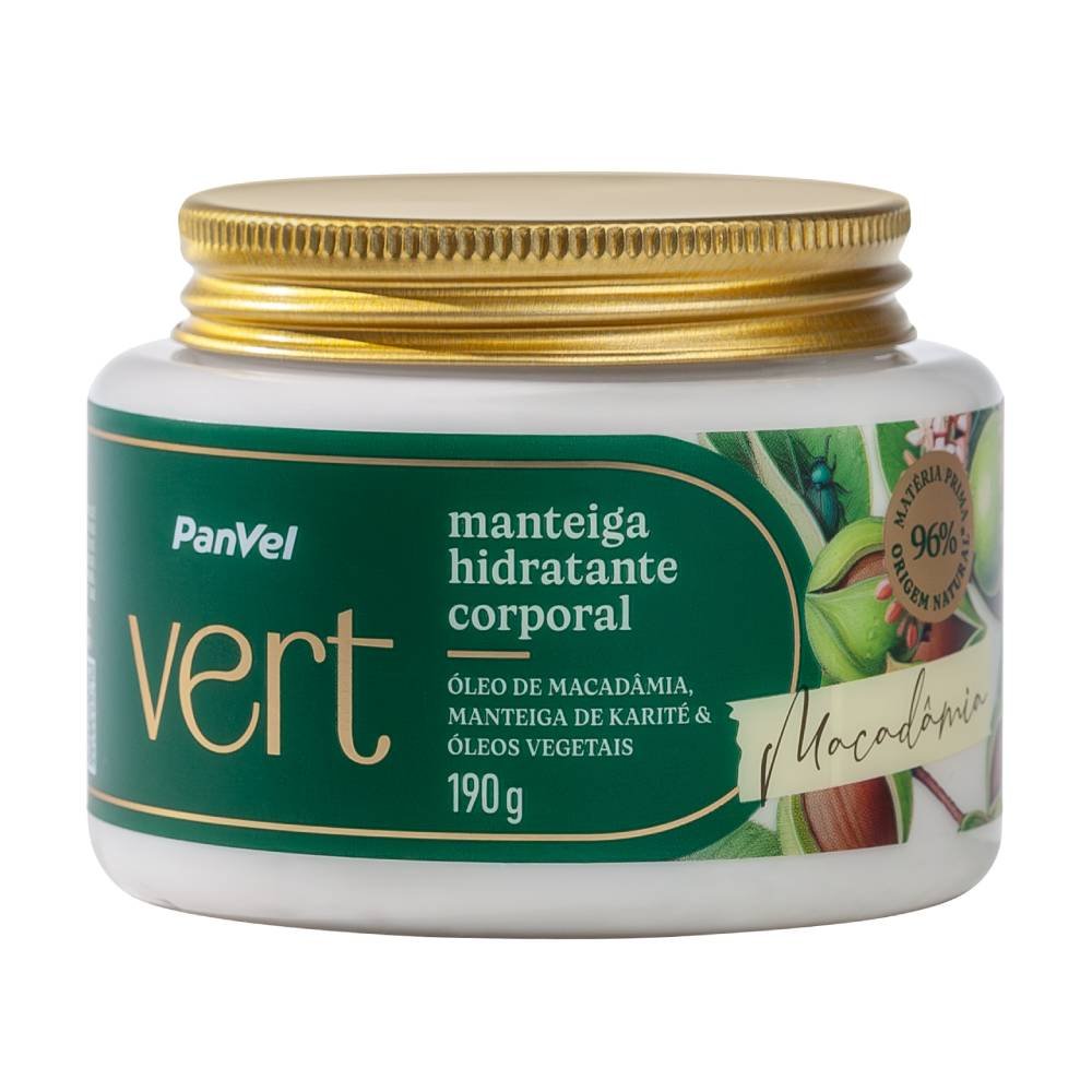 Manteiga Hidratante Corporal Macadâmia Panvel Vert 190g