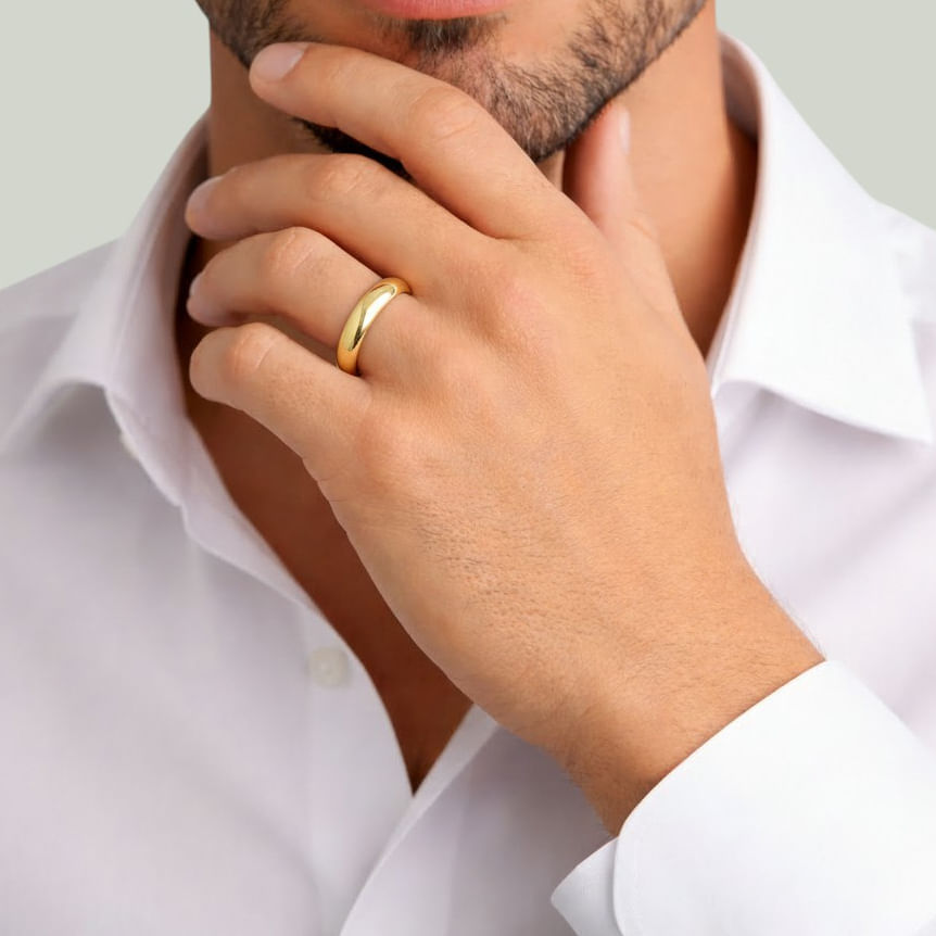 Aliança Lovely em Ouro Amarelo 18k, 4mm