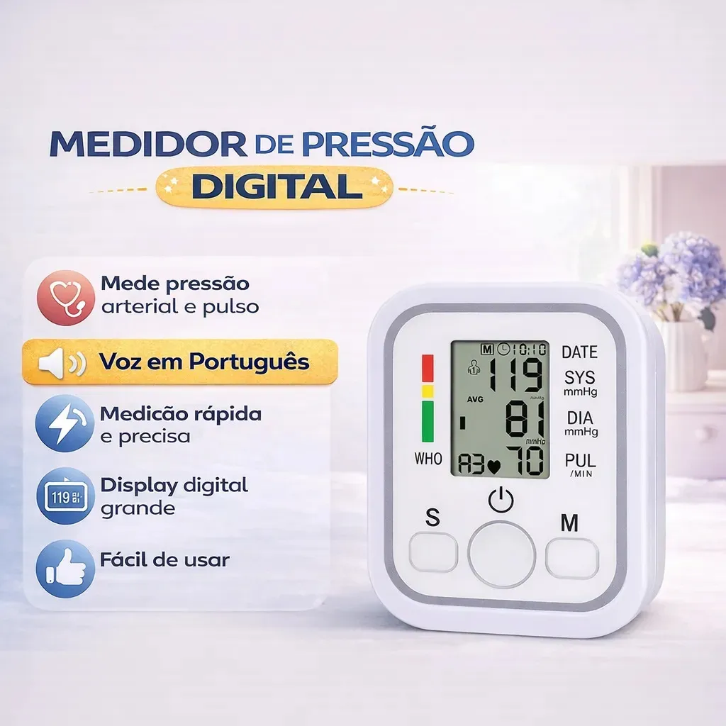 Kit Aparelho Medidor De Pressão Braço Digital E Oximetro