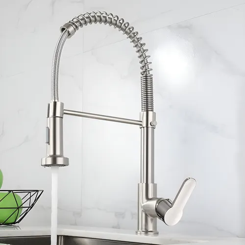 Torneira Cozinha Gourmet Bancada Flexível Monocomando Pia Acabamento B22-silvery Cor Prateado
