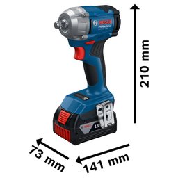 Chave de impacto 1/2Pol. GDS 18V-350 com 2 Baterias 18V e Maleta BOSCH-06019M50E1-000
