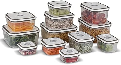 Electrolux Kit 12 Potes Herméticos de Plástico Retangulares, Multiuso, Vedação Silicone, BPA Free, Porta Mantimentos
