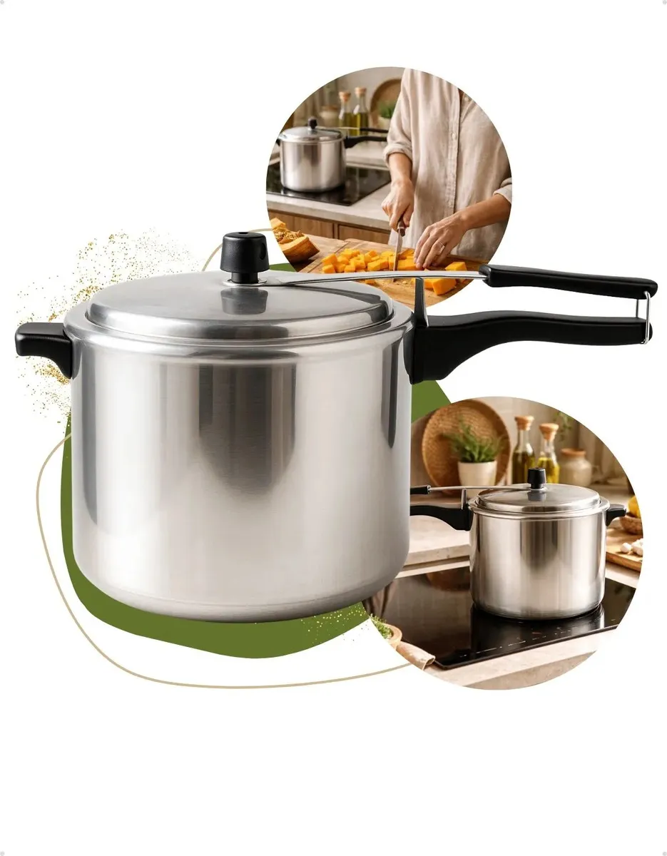 Panela De Pressão 10 Litros Alumínio Polida Grande Segura Reforçada Inmetro