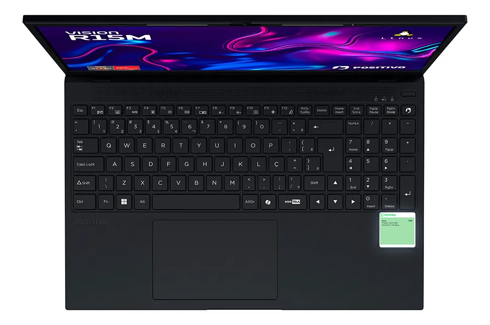 Notebook Positivo Vision R15m Amd Ryzen 7-5825u Linux 8gb Ram 256gb Ssd Wi-fi 6 Tela 15 Full Hd Ips Antirreflexo - Permite Upgrade De Memória Ram E Ssd - Preto