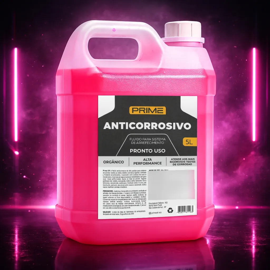 Líquido Refrigerante Anticorrosivo Orgânico Diluído Rosa 5l