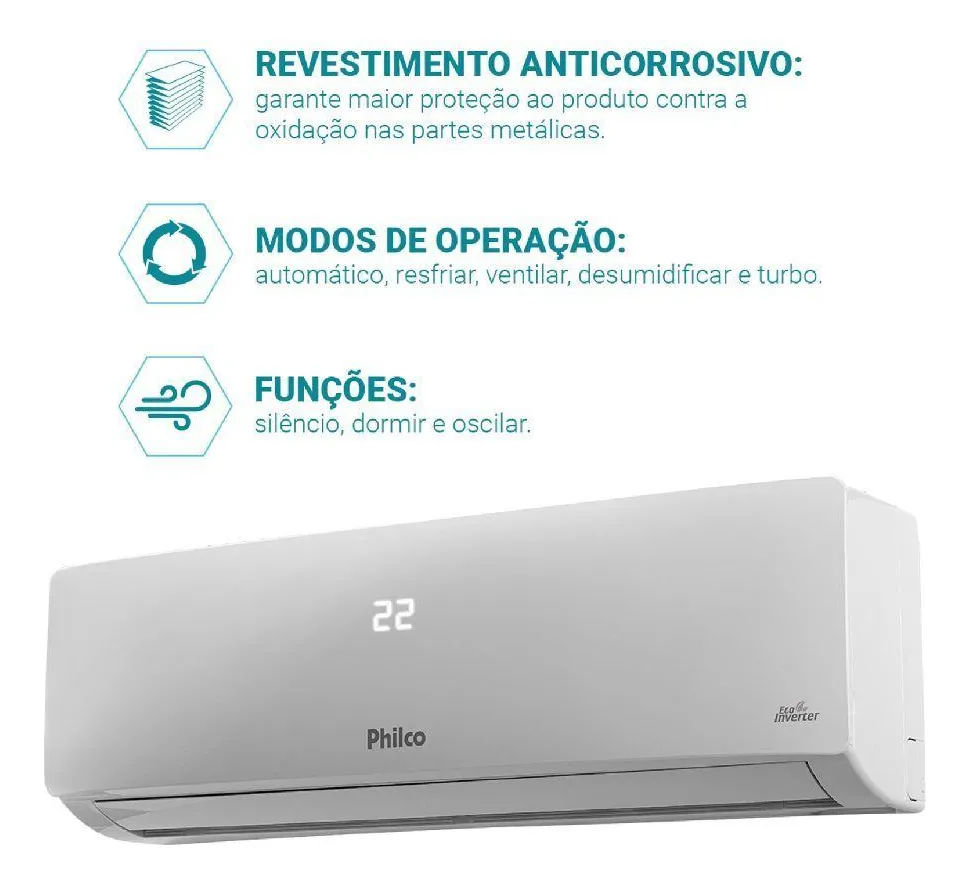 Ar Condicionado Inverter Philco Pac12fb 12000 Btus Frio 220v