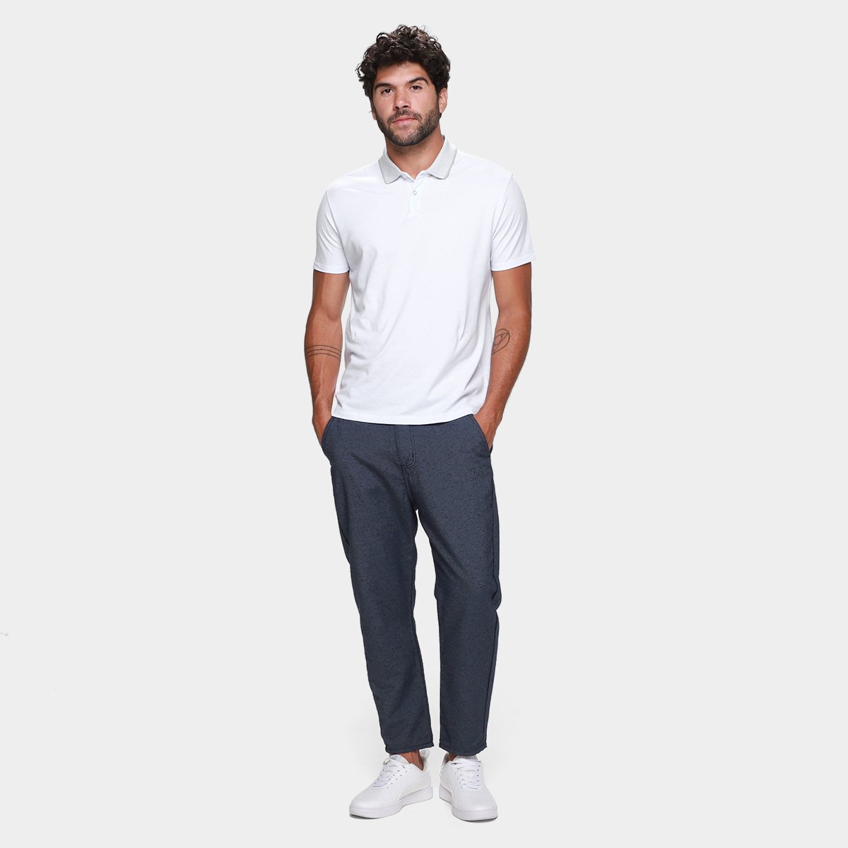 Camisa Polo Ellus Clássica Masculina - Branco