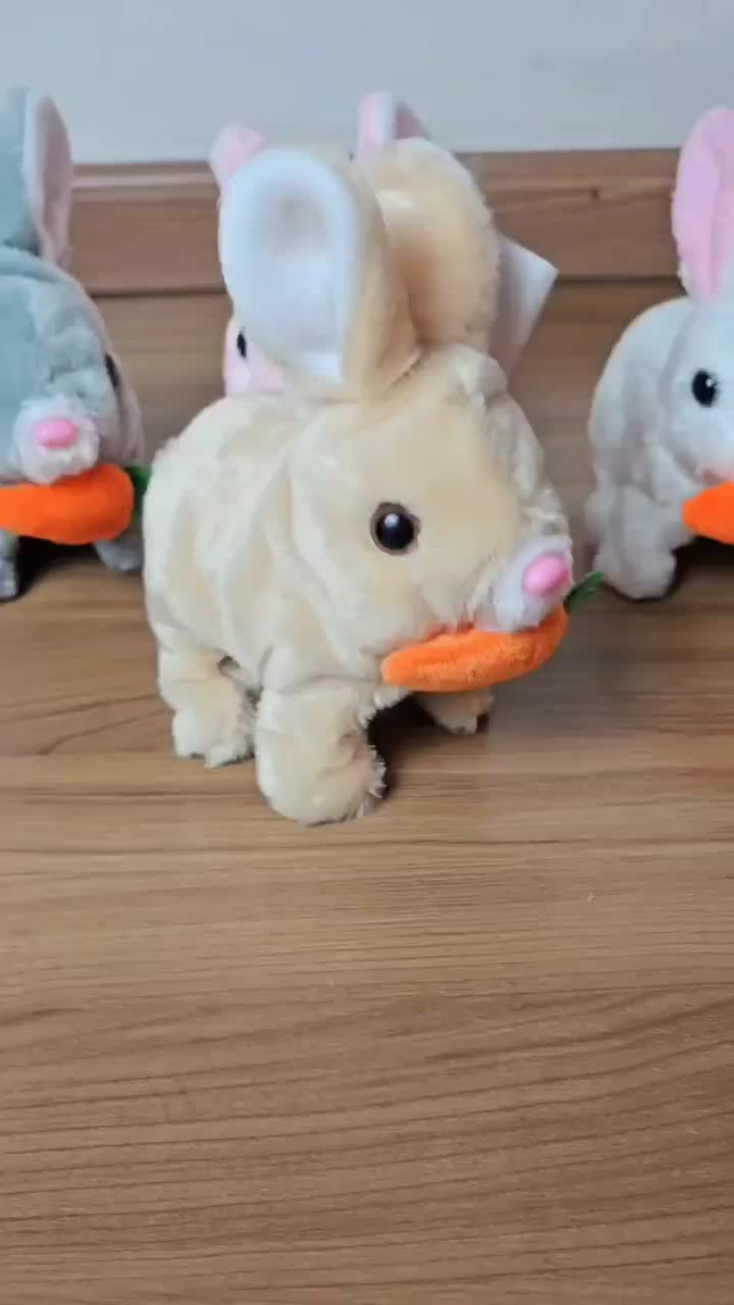 Coelho De Pelúcia Páscoa Pula Emite Som Brinquedo Infantil