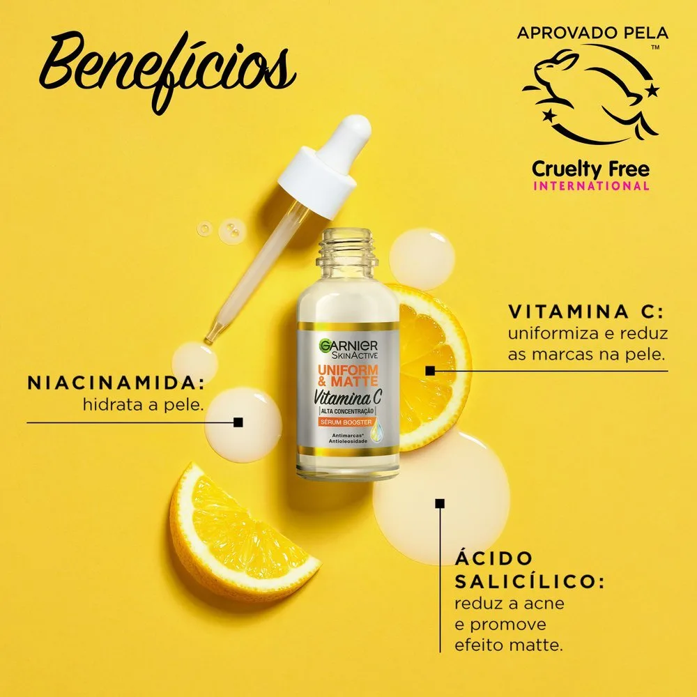 Sérum Facial Antimarcas Garnier Uniform & Matte Vitamina C 30ml