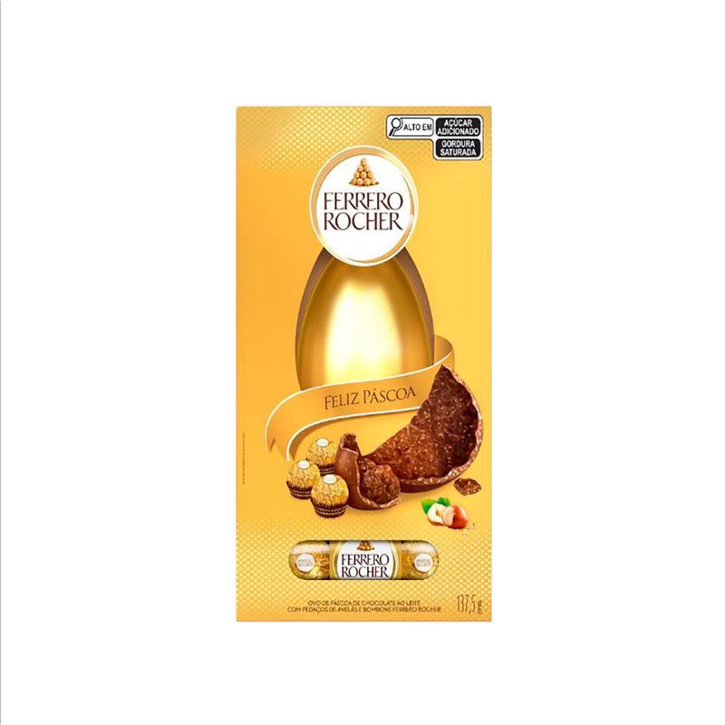 Ovo de Páscoa Ferrero Rocher Ao Leite Box 137,5g 13504 - Ferrero Ovo de Páscoa Ferrero Rocher Ao Leite Box 137,5g 13504 - Ferrero