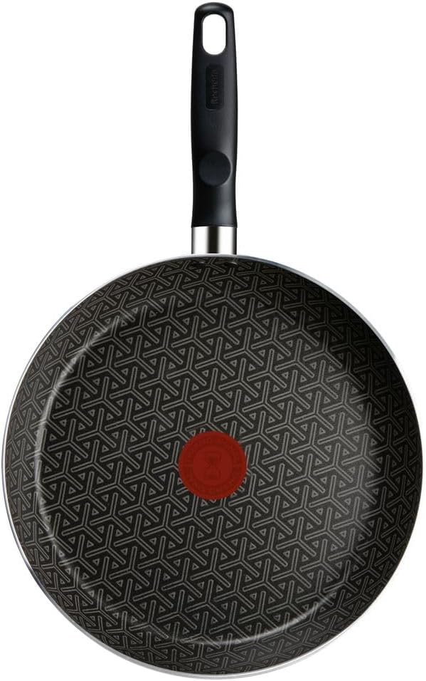 Frigideira Rochedo Robusta Grafite 30cm com Antiaderente Resist 3X, Reforçado com Partículas Minerais, Alta Espessura, Base Limpa Fácil e Thermo-Sinal