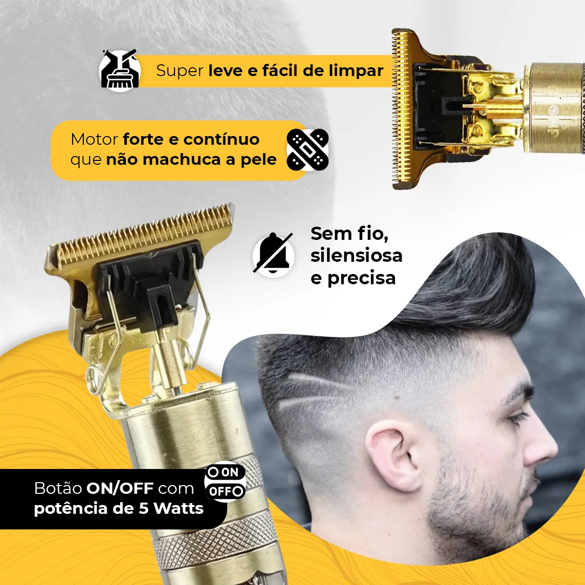 Maquina Maquininha De Cortar Cabelo Barbeador Eletrico Aparador De Pelos Acabamento Dragão Buda Profissional kamufla