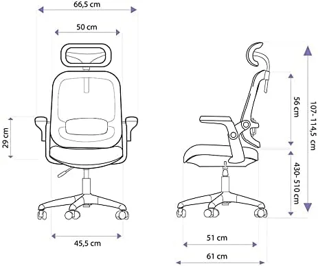 Cadeira de Escritório Ergonômica Cinza/Branca Elements Astra