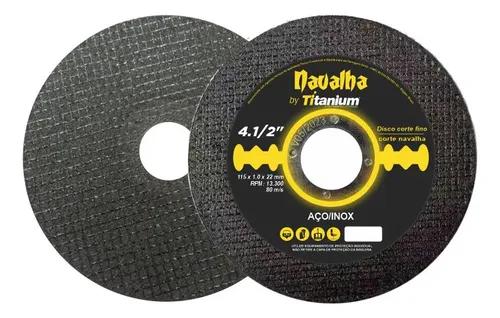 Discos Corte Fino Navalha 4.1/2 X 1,0 X 7/8 Titanium 50 Uni
