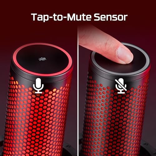 Microfone Condensador USB HyperX QuadCast 2 - Gravação em Alta Resolução para Streaming e Podcasts, com Controles Integrados, Suporte Antichoque Removível, 4 Padrões Polares, Preto (872V1AA)