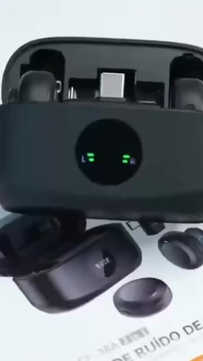 Microfone Lapela Sem Fio Duplo C/ Imã Antirruído Com Anatel