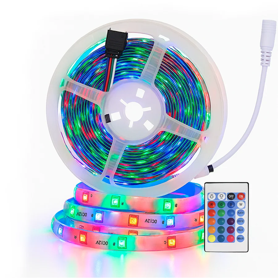 Fita Led 2835 5m Ip65 RGB Silicone + Controladora e Fonte